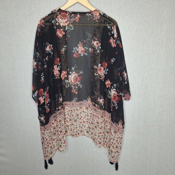 💙 Xhilaration Oversized Kimono Cardigan Size XL/2X/3X Cover Up Boho Cottage Hip - Picture 7 of 8